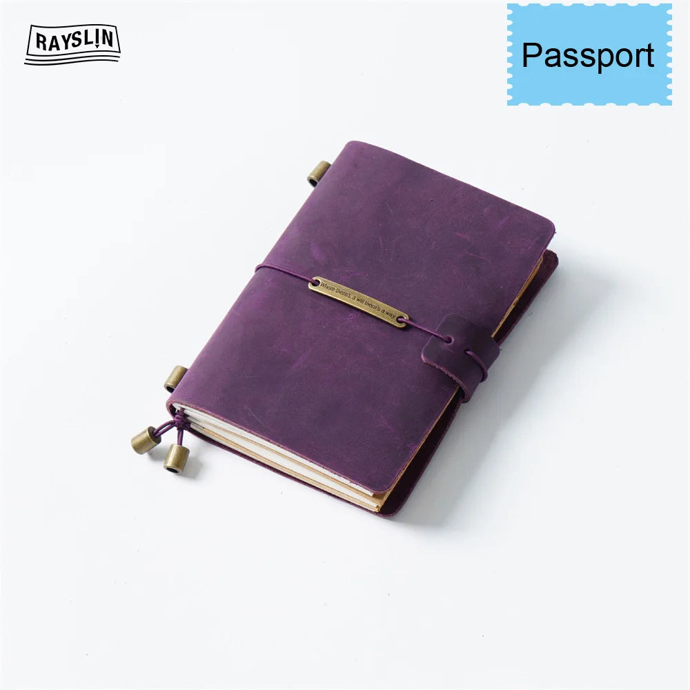 Explore Your Creativity with the 7-Color Genuine Leather Travel Journal - Handmade A5 Notebook with Free Embossing!