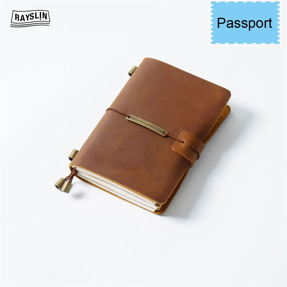 Explore Your Creativity with the 7-Color Genuine Leather Travel Journal - Handmade A5 Notebook with Free Embossing!
