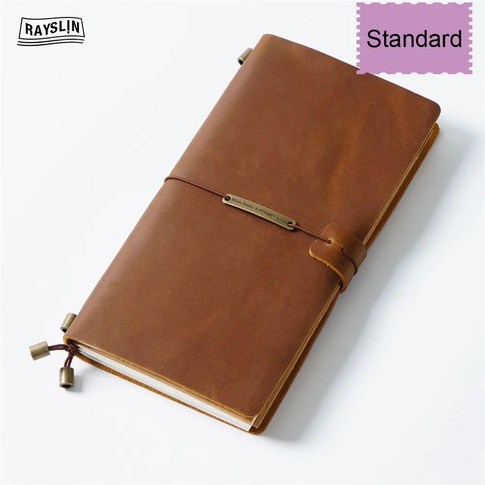Explore Your Creativity with the 7-Color Genuine Leather Travel Journal - Handmade A5 Notebook with Free Embossing!