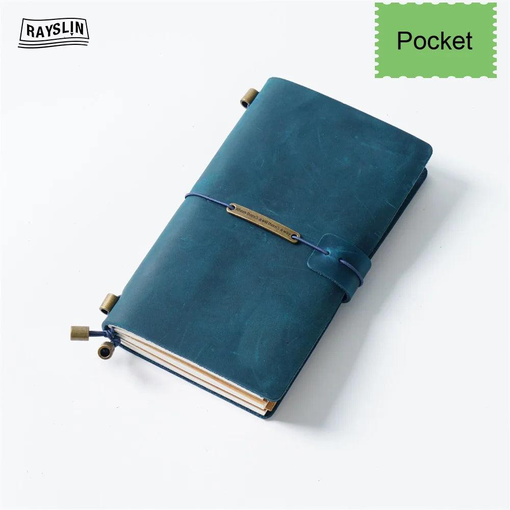 Explore Your Creativity with the 7-Color Genuine Leather Travel Journal - Handmade A5 Notebook with Free Embossing!