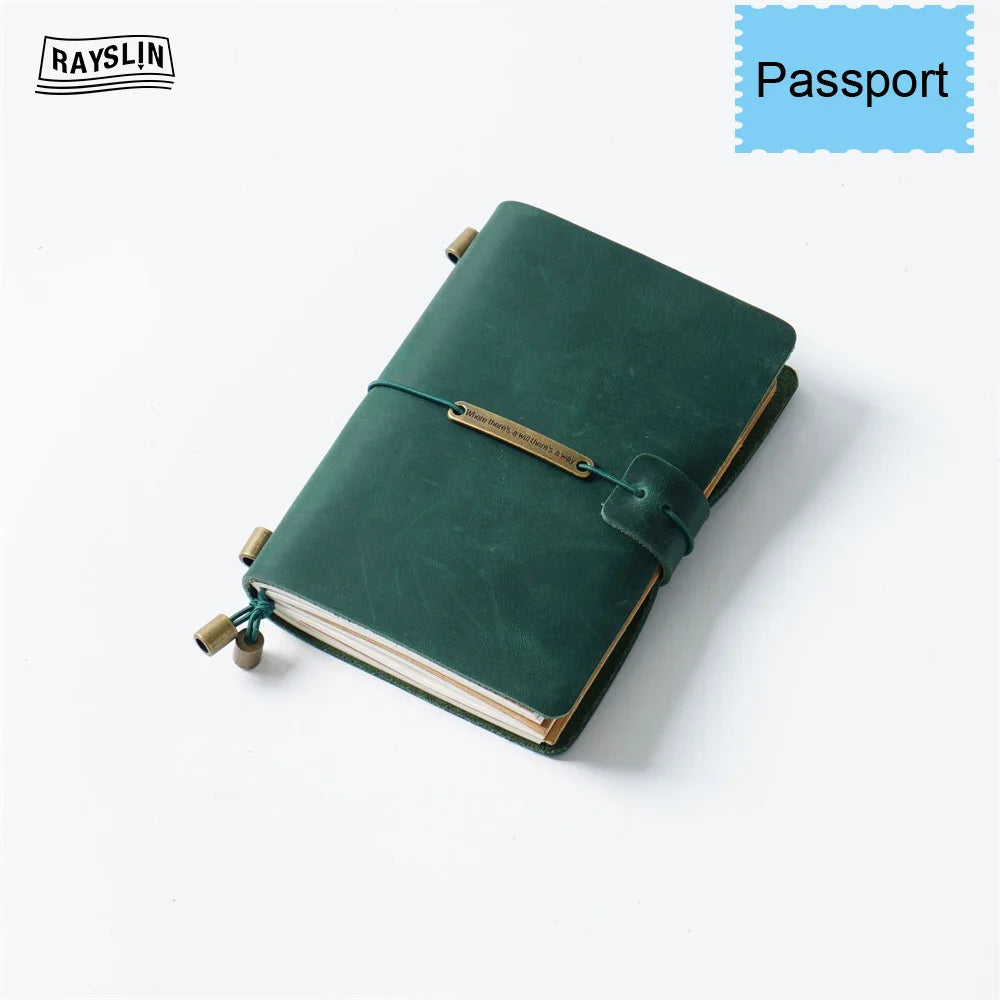 Explore Your Creativity with the 7-Color Genuine Leather Travel Journal - Handmade A5 Notebook with Free Embossing!