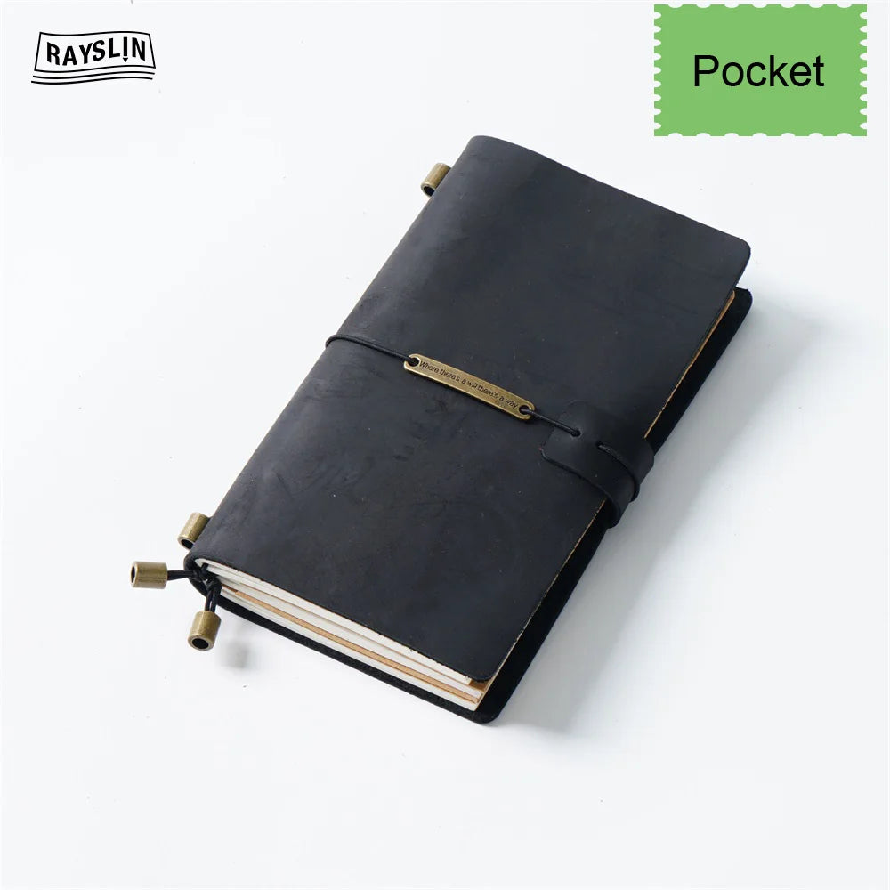 Explore Your Creativity with the 7-Color Genuine Leather Travel Journal - Handmade A5 Notebook with Free Embossing!