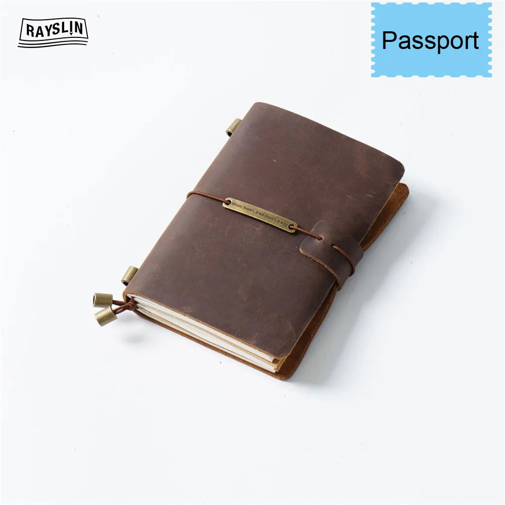 Explore Your Creativity with the 7-Color Genuine Leather Travel Journal - Handmade A5 Notebook with Free Embossing!