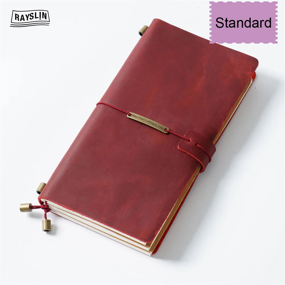 Explore Your Creativity with the 7-Color Genuine Leather Travel Journal - Handmade A5 Notebook with Free Embossing!