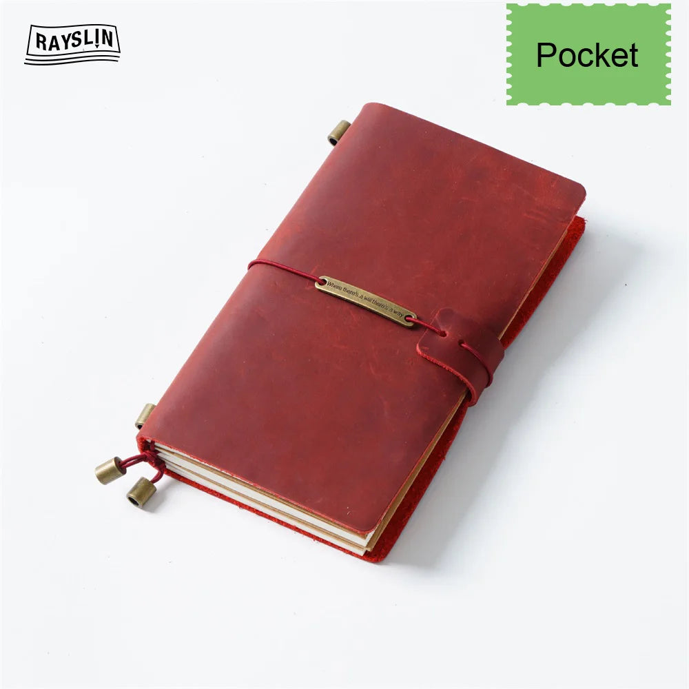 Explore Your Creativity with the 7-Color Genuine Leather Travel Journal - Handmade A5 Notebook with Free Embossing!