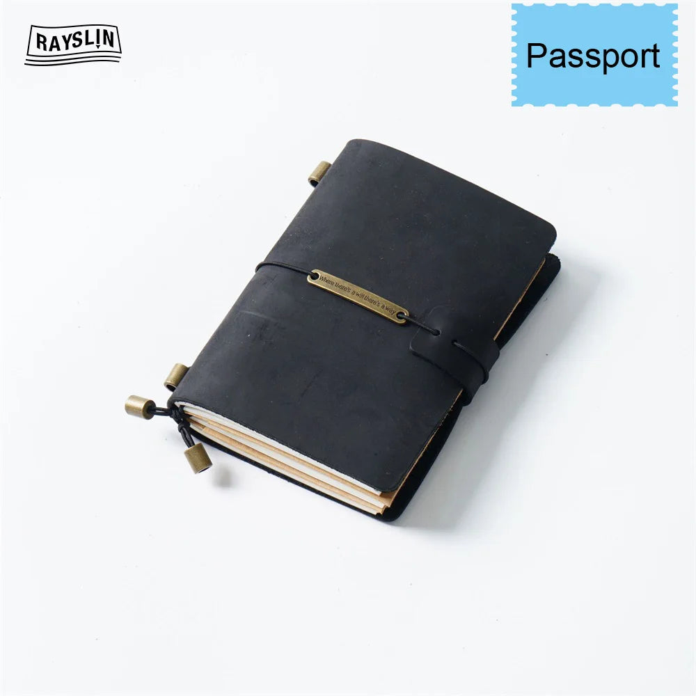 Explore Your Creativity with the 7-Color Genuine Leather Travel Journal - Handmade A5 Notebook with Free Embossing!