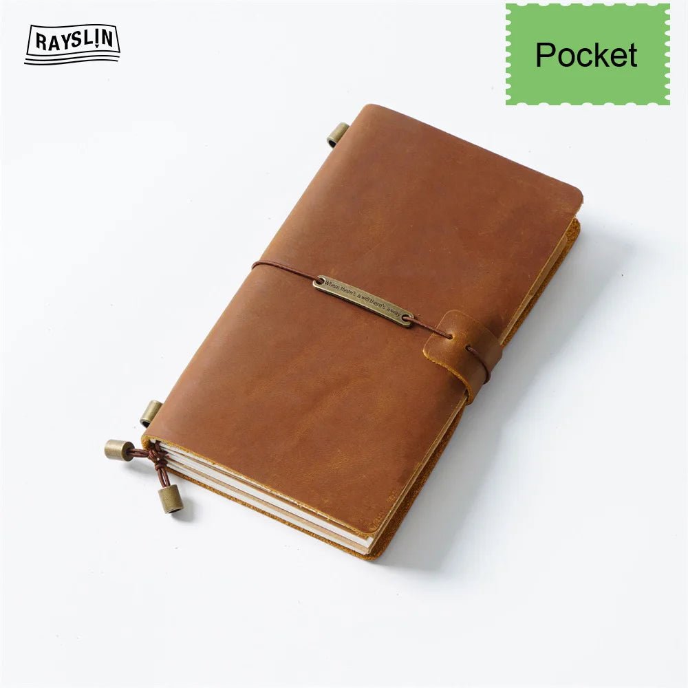 Explore Your Creativity with the 7-Color Genuine Leather Travel Journal - Handmade A5 Notebook with Free Embossing!